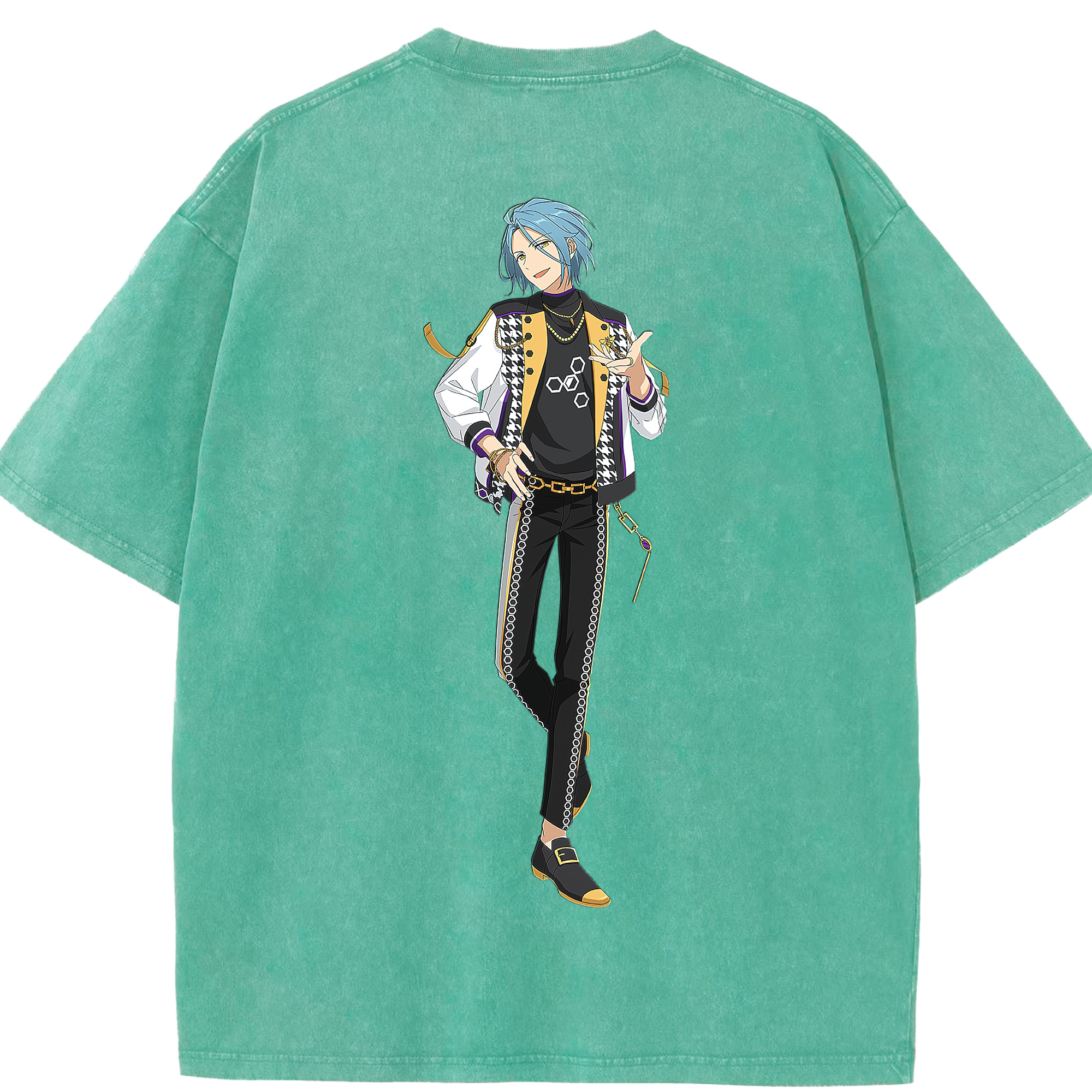 （画像用） あんさんぶるスターズ! Ensemble Stars 綿100% ヴィンテージ風 半袖Tシャツ（背面プリント）